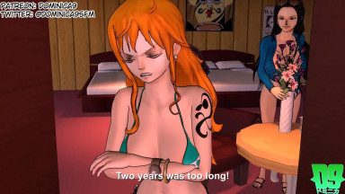 Nami fucks Robin with Huge Futa Cock
