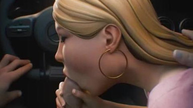 Rachel sucking in the car